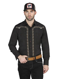 The General Embroidery Western Shirt Black/Gold 44200