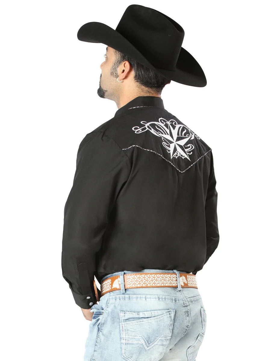 The General Embroidery Western Shirt Black/White 126682