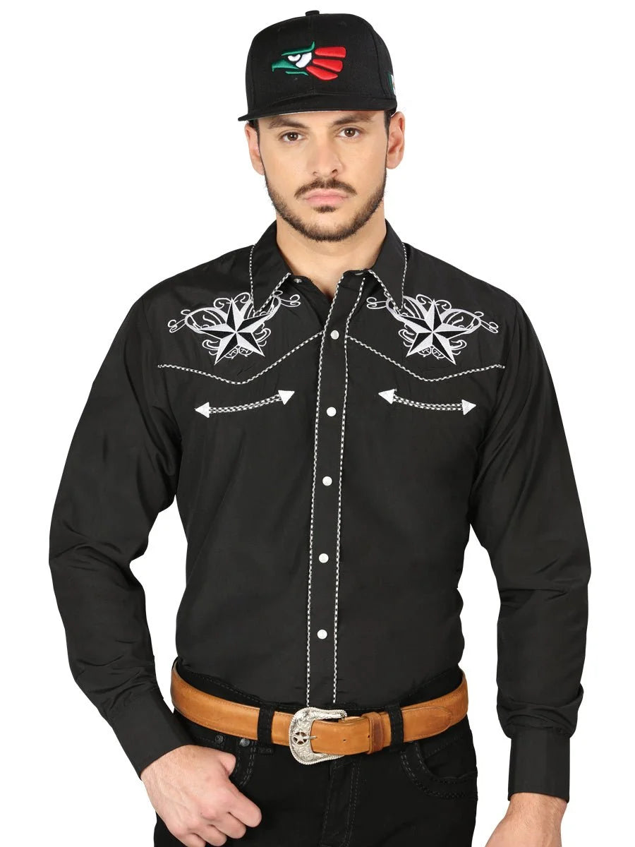 The General Embroidery Western Shirt Black/White 126682