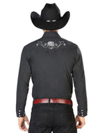 The General Embroidery Western Shirt Black/White 42937