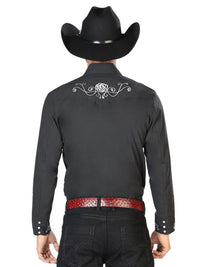 The General Embroidery Western Shirt Black/White 42937