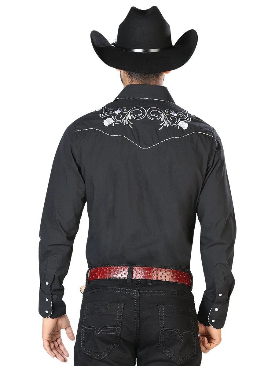 The General Embroidery Western Shirt Black/White 42940