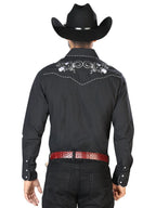 The General Embroidery Western Shirt Black/White 42940