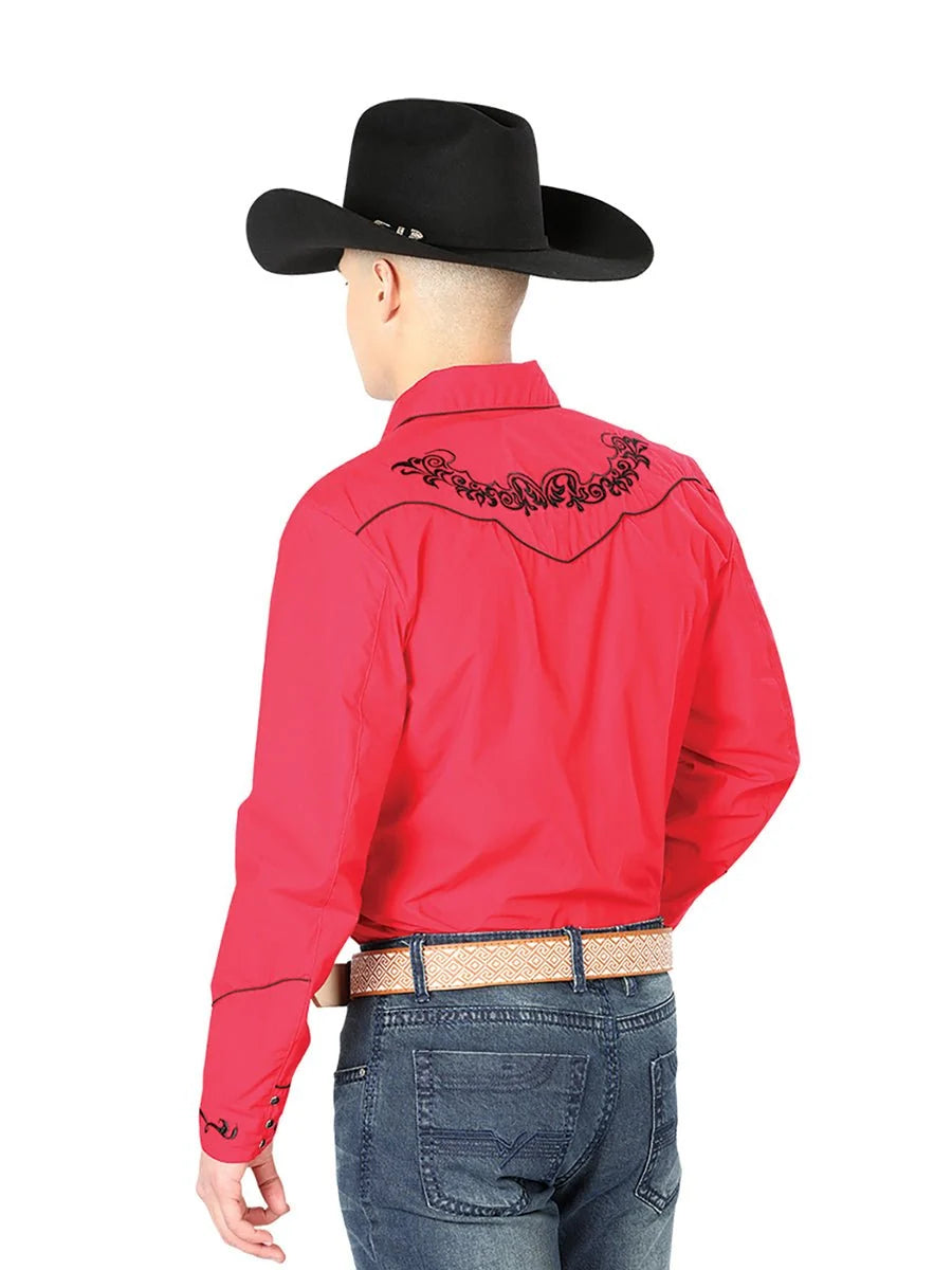 The General Embroidery Western Shirt Red/Black 40989