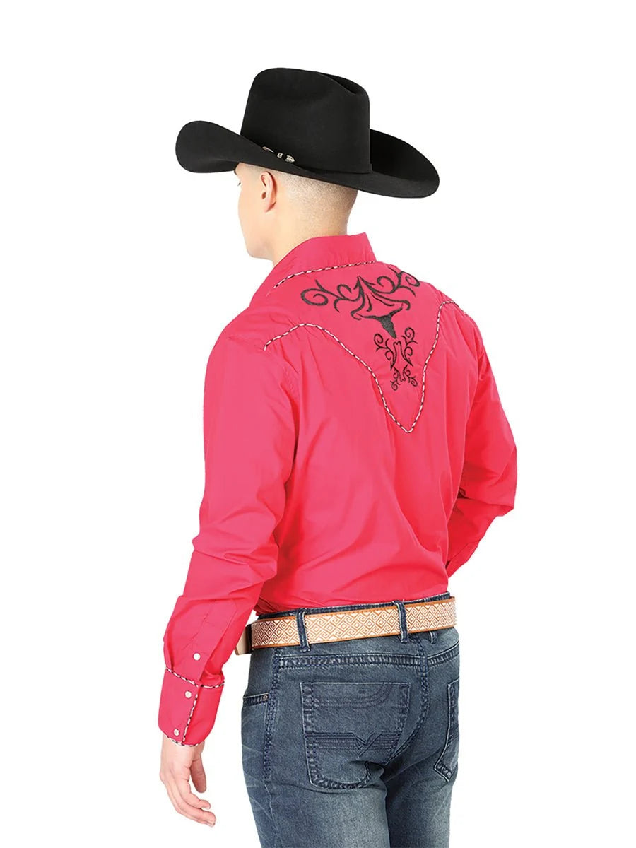 The General Embroidery Western Shirt Red/Black 42889
