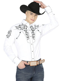The General Embroidery Western Shirt White/Black 40991