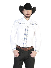 The General Embroidery Western Shirt White/Blue 42938