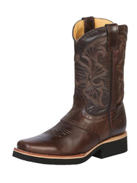 El General Establo Men's Rodeo Work Boot–Rustic Leather in Brown Dallas 33557 - OriginalWestern.com