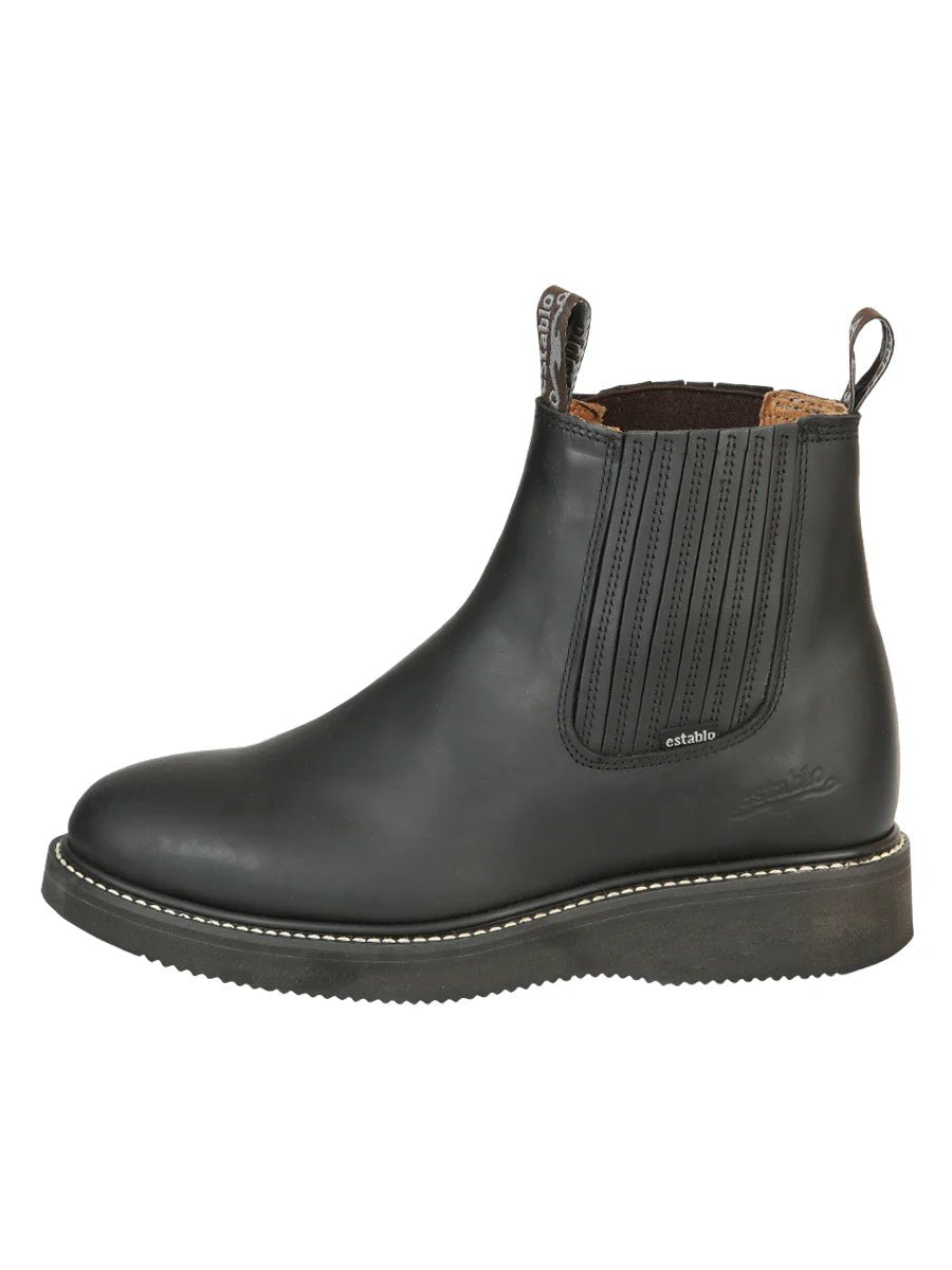 El General Establo Men´s Work Ankle Boot – Graso Leather – Black 320 - OriginalWestern.com