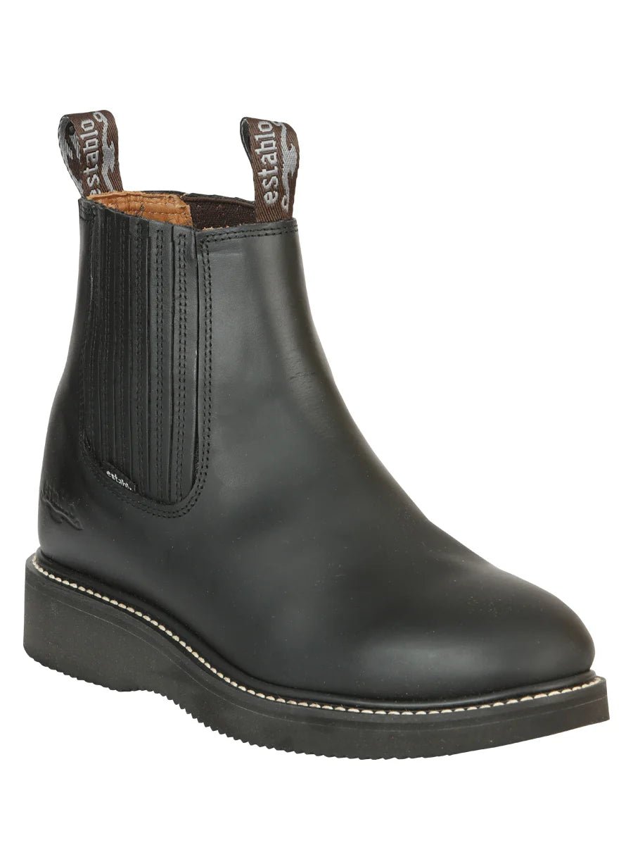 El General Establo Men´s Work Ankle Boot – Graso Leather – Black 320 - OriginalWestern.com