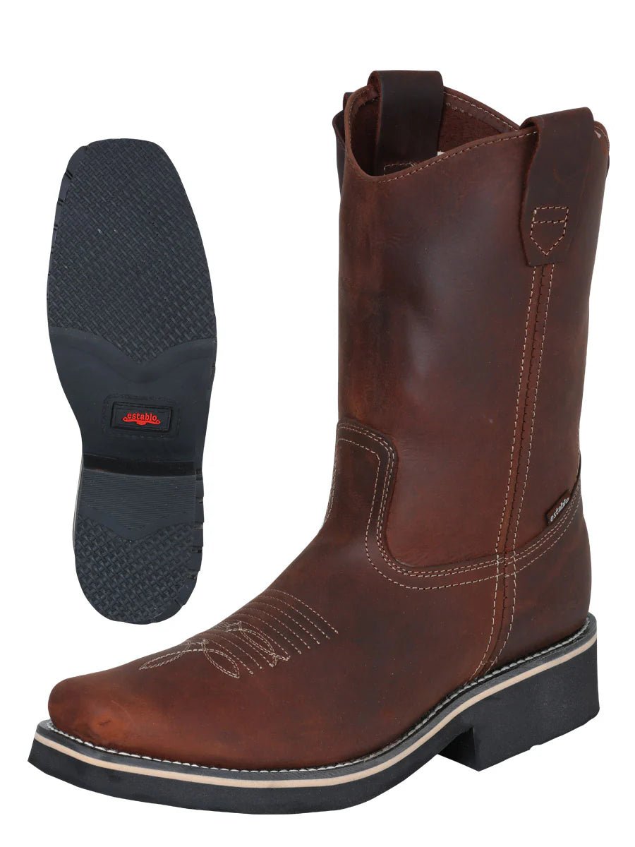 El General Establo Men´s Work Boot –Crazy Leather in Brown 41531 - OriginalWestern.com