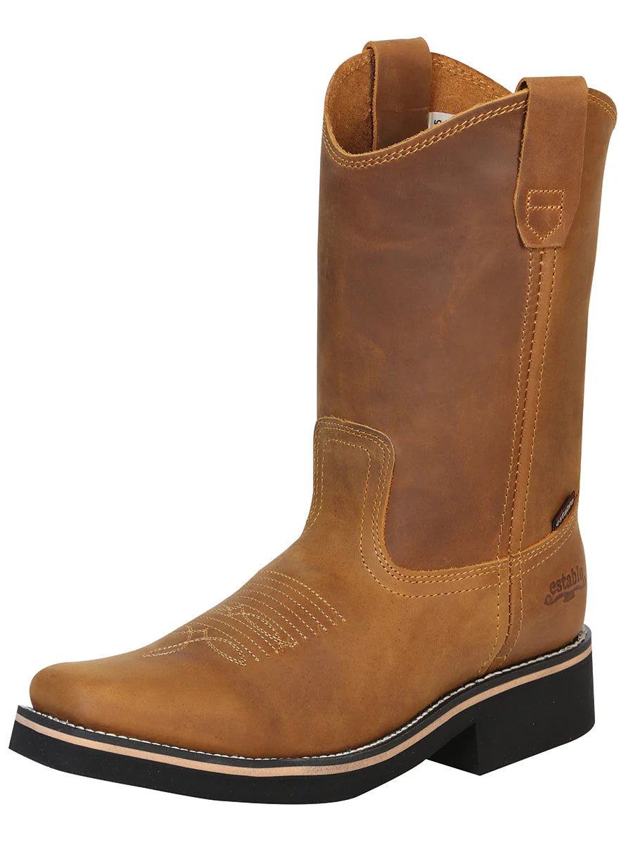 El General Establo Men´s Work Boot –Crazy Leather in Mango 41530 - OriginalWestern.com