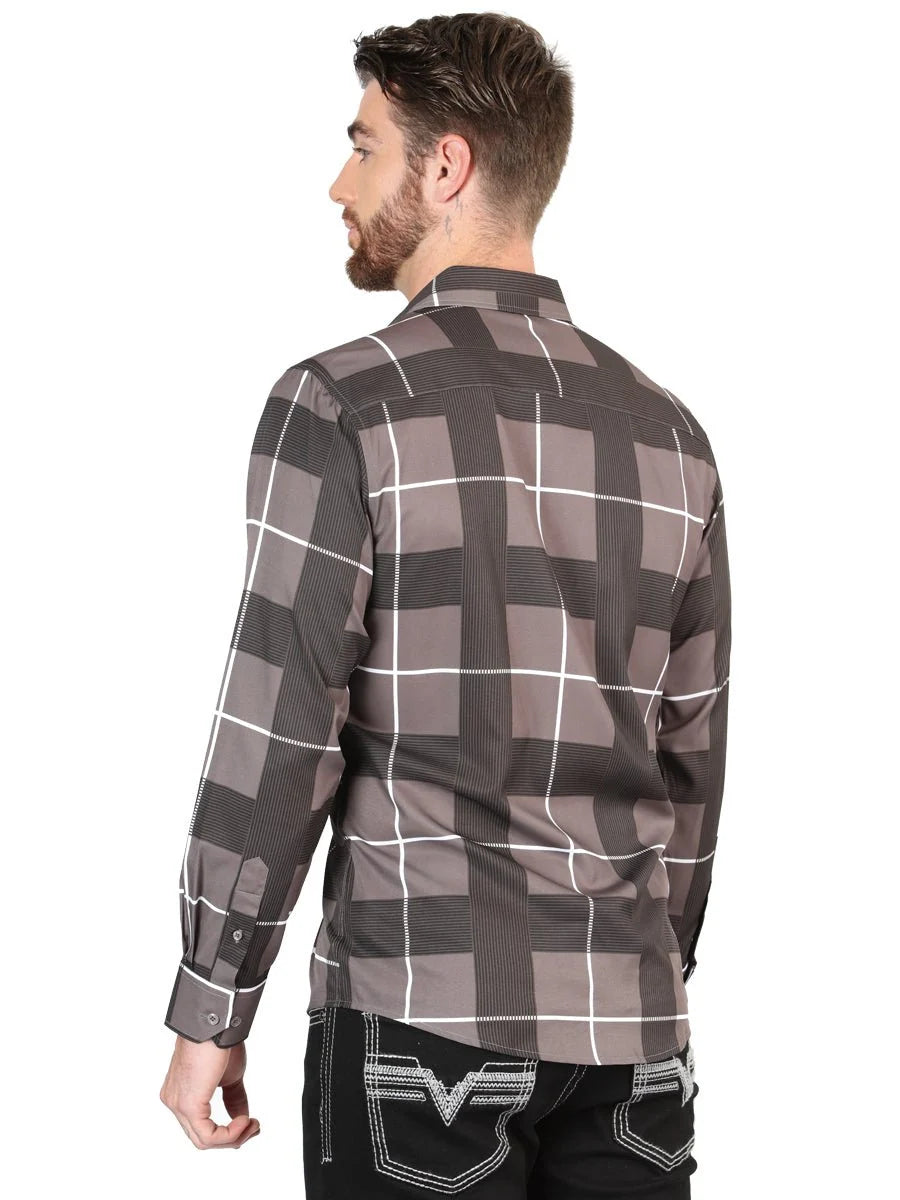 El General - Casual Long Sleeve Shirt - Gray 44602
