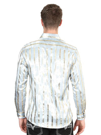 El General - Casual Long Sleeve Shirt - Grey/Gold  44578