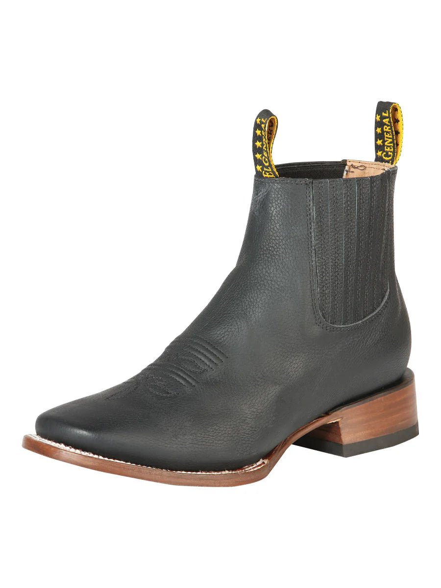 El General Men's Ankle Boots–Cimarron Leather Black 126610 - OriginalWestern.com