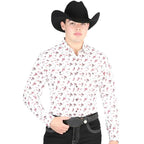 El General - Men's Beige Western Shirt with Bucking Horse Print 44316 - OriginalWestern.com