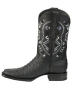 El General Men's Black Python Imitation Rodeo Boots 45398 - OriginalWestern.com