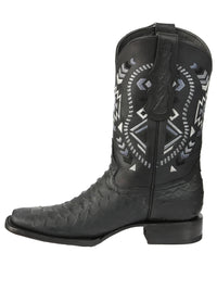 El General Men's Black Python Imitation Rodeo Boots 45398 - OriginalWestern.com