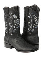 El General Men's Black Python Imitation Rodeo Boots 45398 - OriginalWestern.com