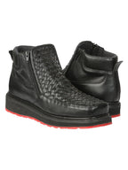 El General Men's Black Woven Ankle Boots with Zipper 45183 - OriginalWestern.com
