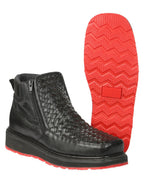 El General Men's Black Woven Ankle Boots with Zipper 45183 - OriginalWestern.com
