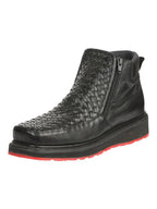 El General Men's Black Woven Ankle Boots with Zipper 45183 - OriginalWestern.com