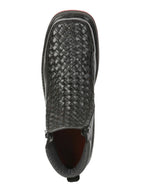 El General Men's Black Woven Ankle Boots with Zipper 45183 - OriginalWestern.com