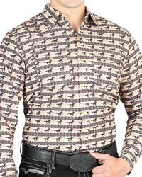 El General - Men's Brick Western Shirt with Galloping Horse Pattern 44329 - OriginalWestern.com