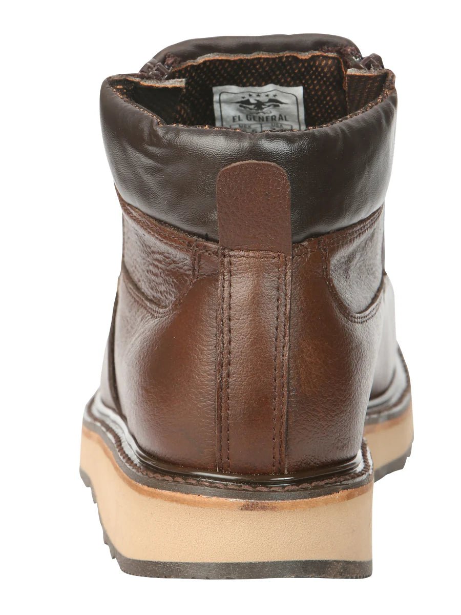 El General Men's Brown Woven Ankle Boots with Zipper 45184 - OriginalWestern.com