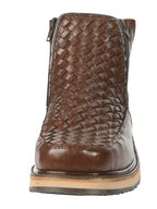El General Men's Brown Woven Ankle Boots with Zipper 45184 - OriginalWestern.com