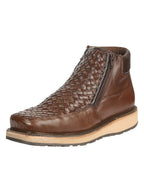 El General Men's Brown Woven Ankle Boots with Zipper 45184 - OriginalWestern.com