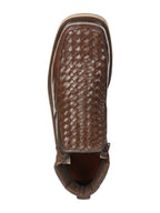 El General Men's Brown Woven Ankle Boots with Zipper 45184 - OriginalWestern.com