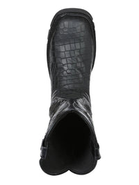 El General Men's Caiman Print Square Toe Soft Toe Work Boots – Black - OriginalWestern.com