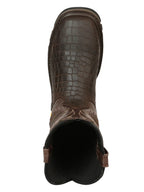 El General Men's Caiman Print Square Toe Soft Toe Work Boots – Brown - OriginalWestern.com