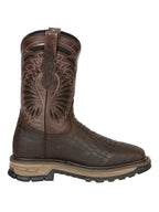 El General Men's Caiman Print Square Toe Soft Toe Work Boots – Brown - OriginalWestern.com