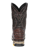 El General Men's Caiman Print Square Toe Soft Toe Work Boots – Brown - OriginalWestern.com