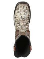 El General Men's Caiman Print Square Toe Soft Toe Work Boots – Oryx Sand - OriginalWestern.com