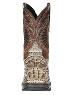 El General Men's Caiman Print Square Toe Soft Toe Work Boots – Oryx Sand - OriginalWestern.com
