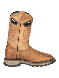 El General Men's Elephant Print Square Toe Soft Toe Work Boots – Honey - OriginalWestern.com