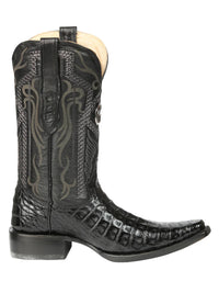 El General Men's Exotic Caiman Belly Cowboy Boots–Black 45078 - OriginalWestern.com