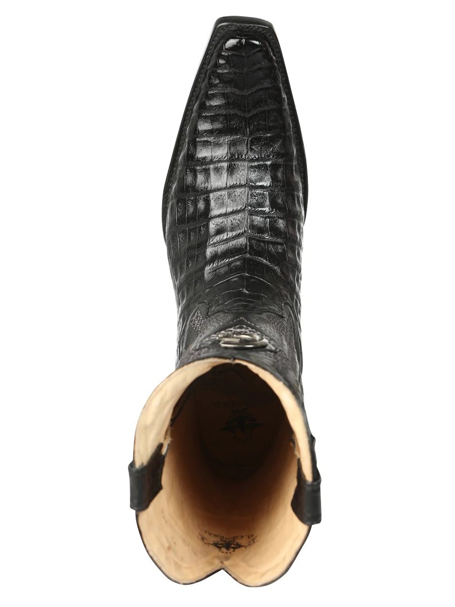 El General Men's Exotic Caiman Belly Cowboy Boots–Black 45078 - OriginalWestern.com