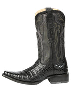 El General Men's Exotic Caiman Belly Cowboy Boots–Black 45078 - OriginalWestern.com