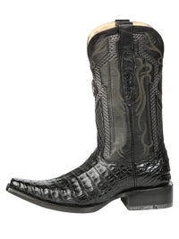 El General Men's Exotic Caiman Belly Cowboy Boots–Black 45078 - OriginalWestern.com