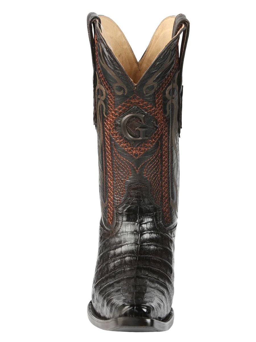 El General Men's Exotic Caiman Belly Cowboy Boots–Brown 45079 - OriginalWestern.com