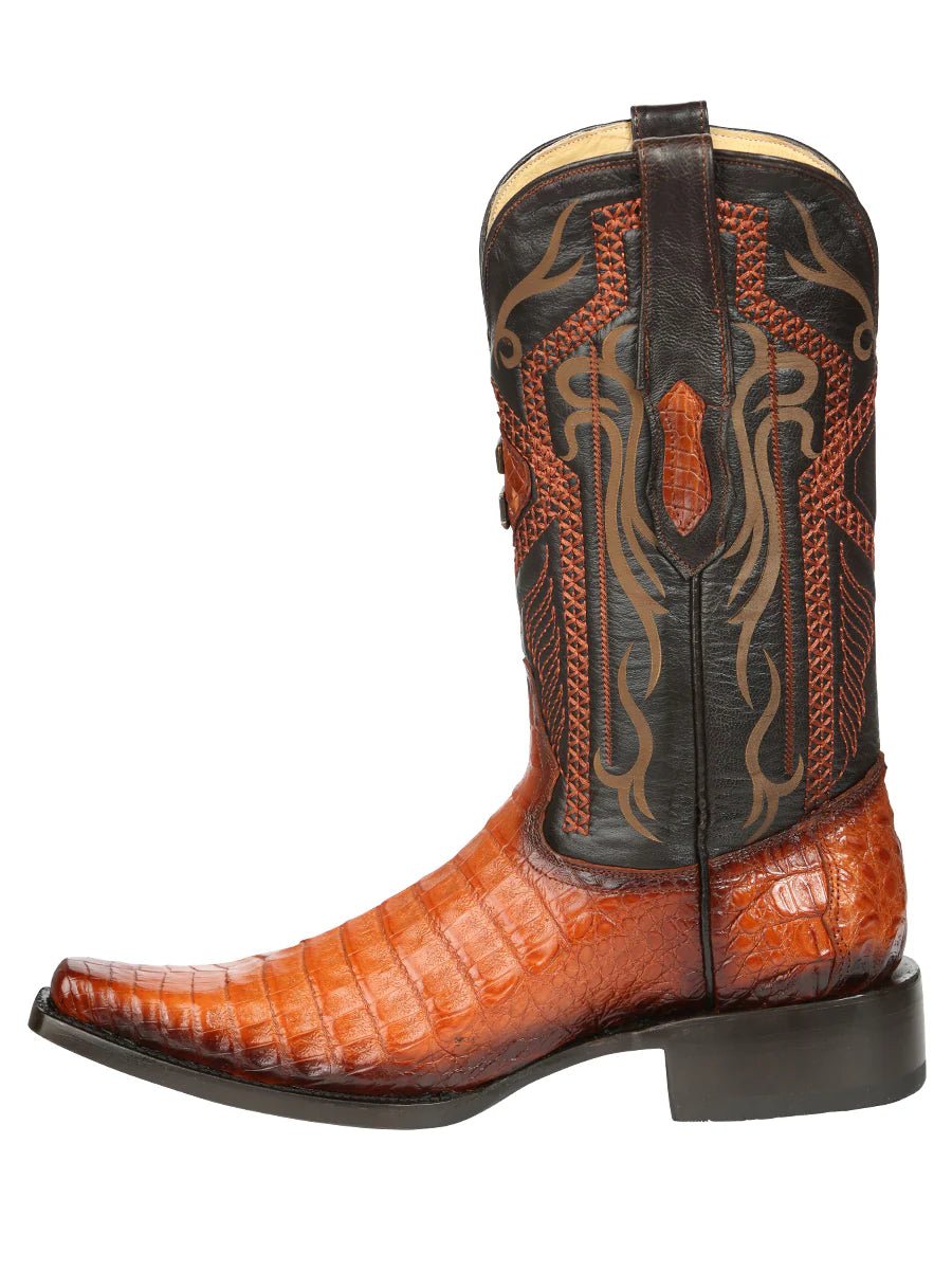 El General Men's Exotic Caiman Belly Cowboy Boots–Cognac 45080 - OriginalWestern.com