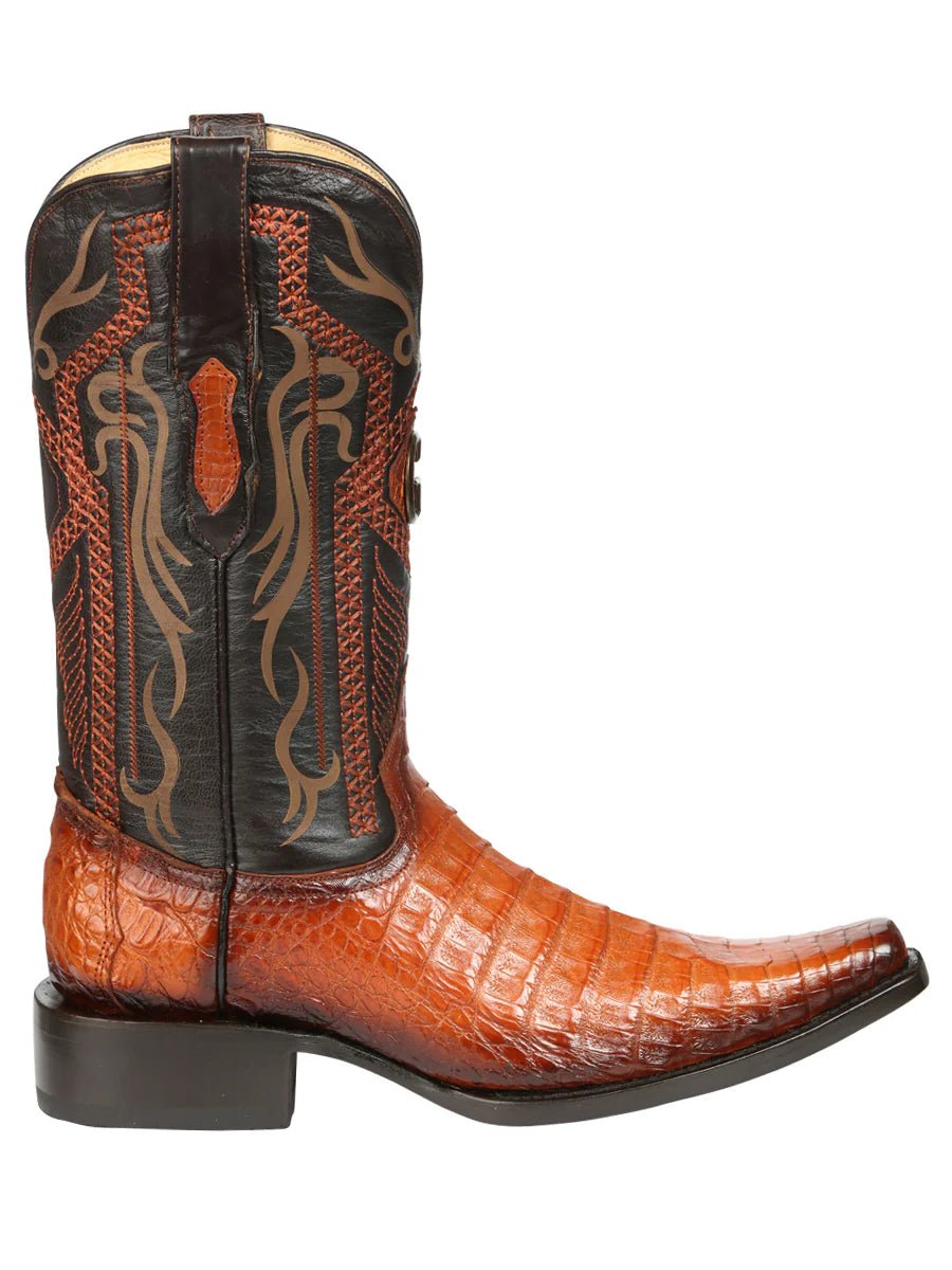 El General Men's Exotic Caiman Belly Cowboy Boots–Cognac 45080 - OriginalWestern.com