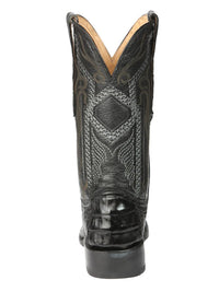 El General Men's Exotic Hornback Caiman Nuca Cowboy Boots–Black 45521 - OriginalWestern.com