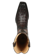 El General Men's Exotic Hornback Caiman Nuca Cowboy Boots–Brown 45082 - OriginalWestern.com
