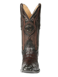 El General Men's Exotic Hornback Caiman Nuca Cowboy Boots–Brown 45082 - OriginalWestern.com