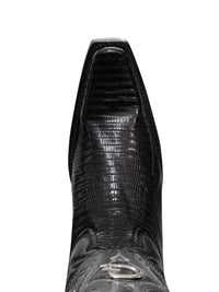 El General Men's Exotic Lizard Cowboy Boots–Black 45072 - OriginalWestern.com